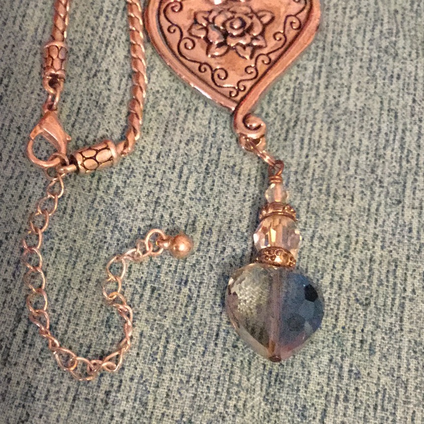 Brighton Style Floral Heart Pendant Necklace